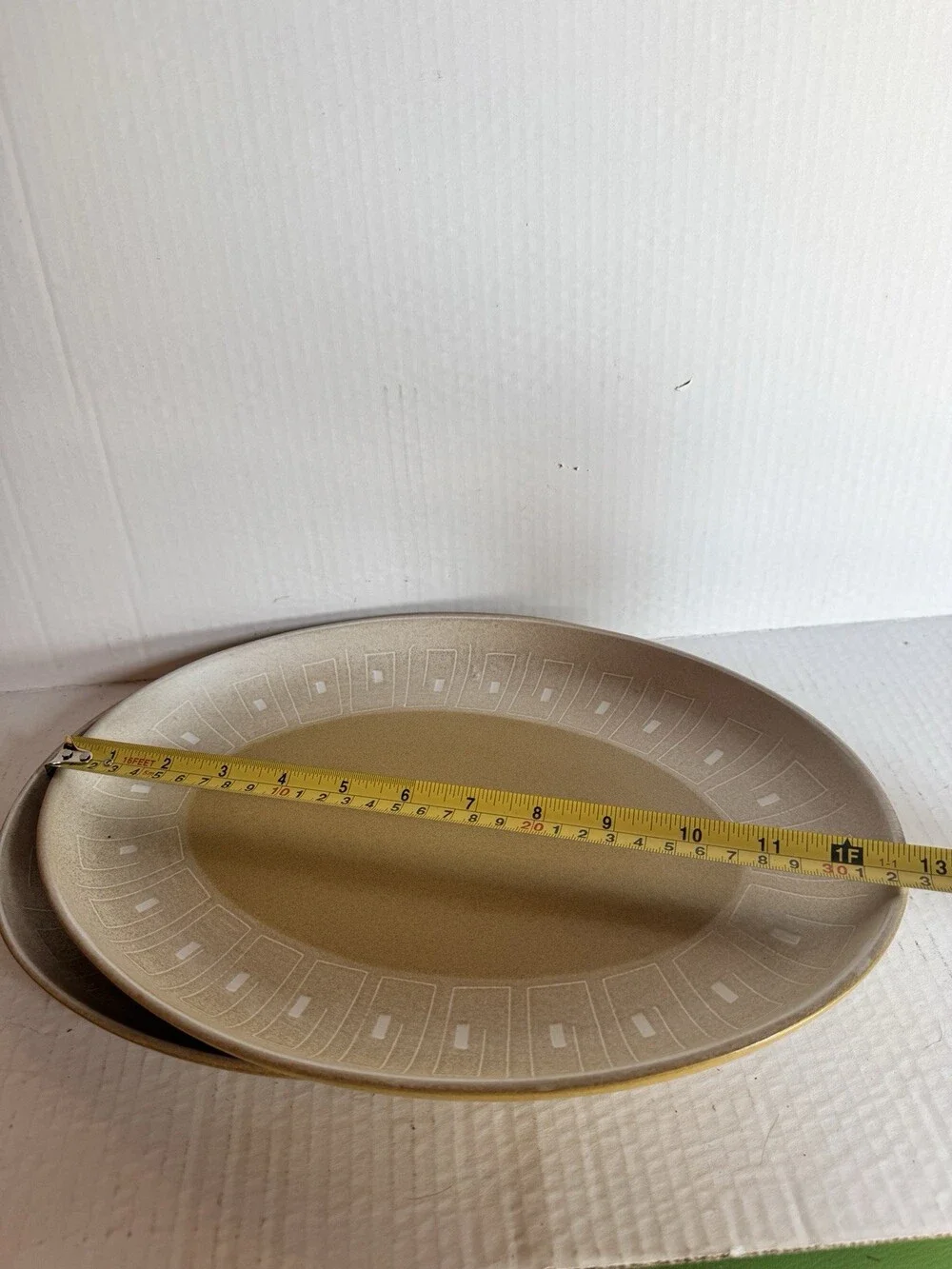 Vintage Denby Ode Oval Serving Platters Set of 2 Antique Gold Stoneware England
